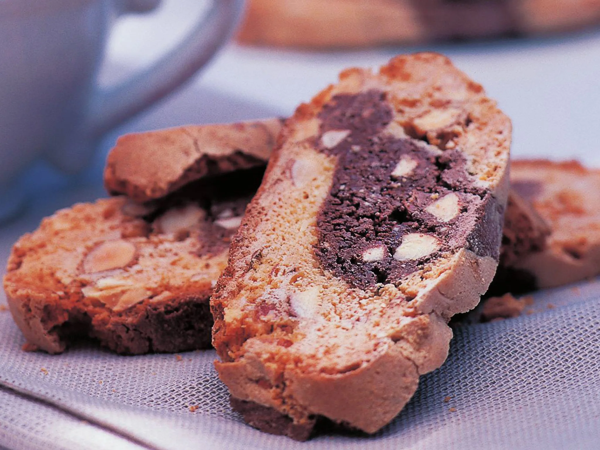 swirled choc-almond biscotti