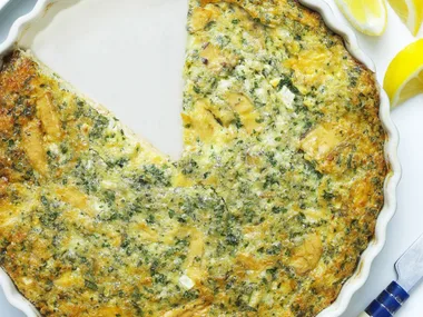 salmon and herb quiche