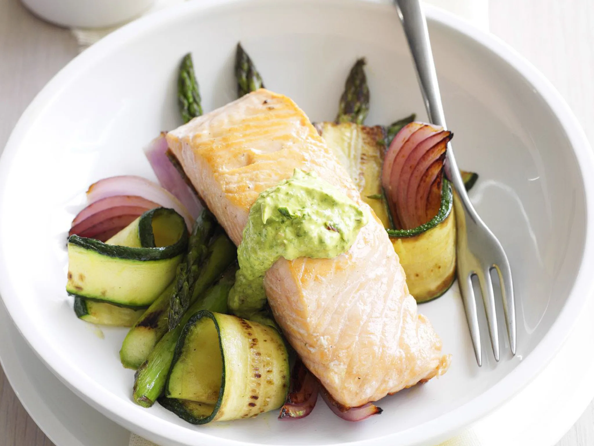 barbecued salmon with chermoulla sauce