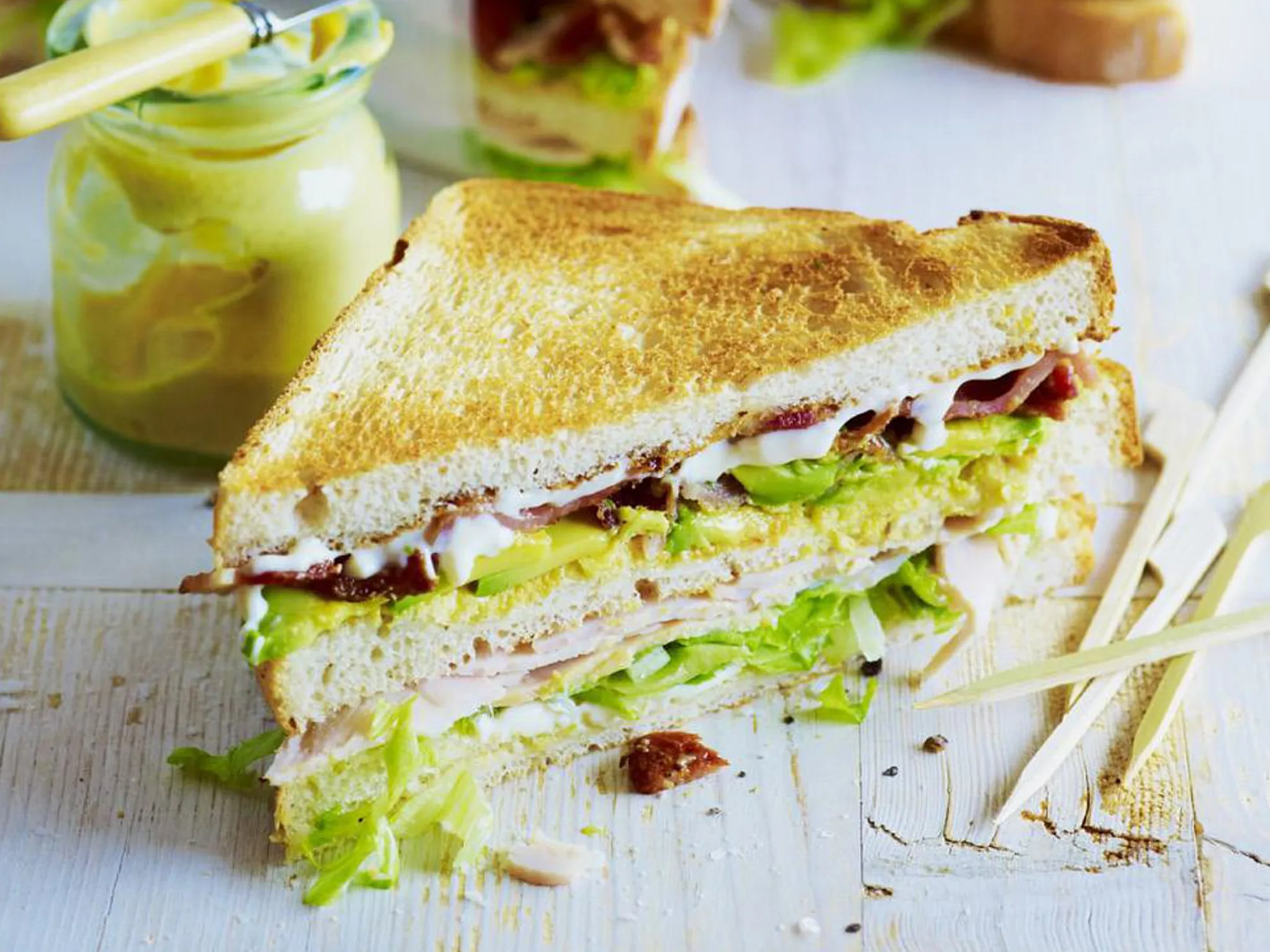 Turkey, bacon and avocado sandwich-image