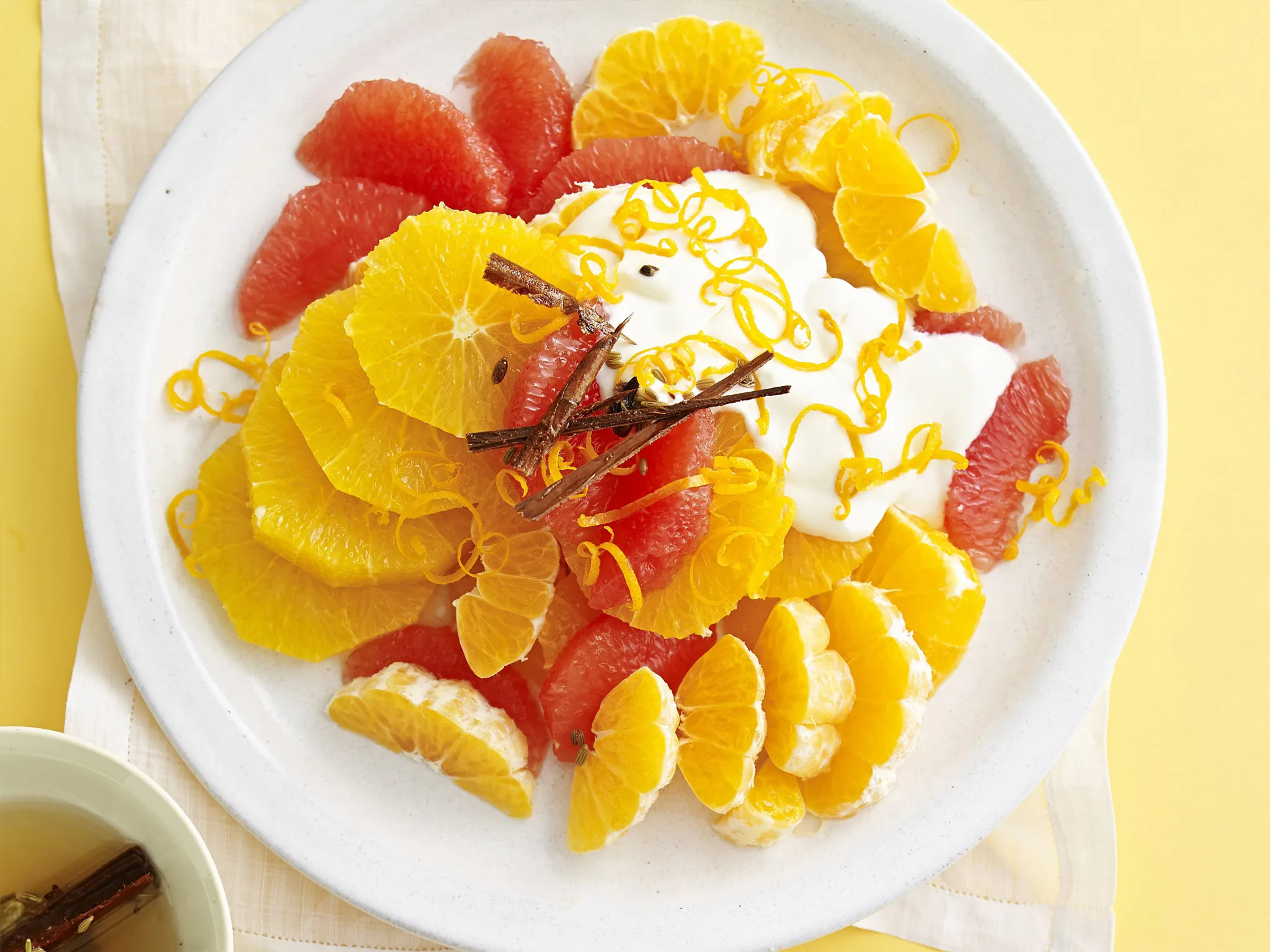 orange salad with chai-spiced syrup