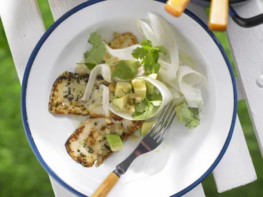 fennel and preserved lemon salad with haloumi