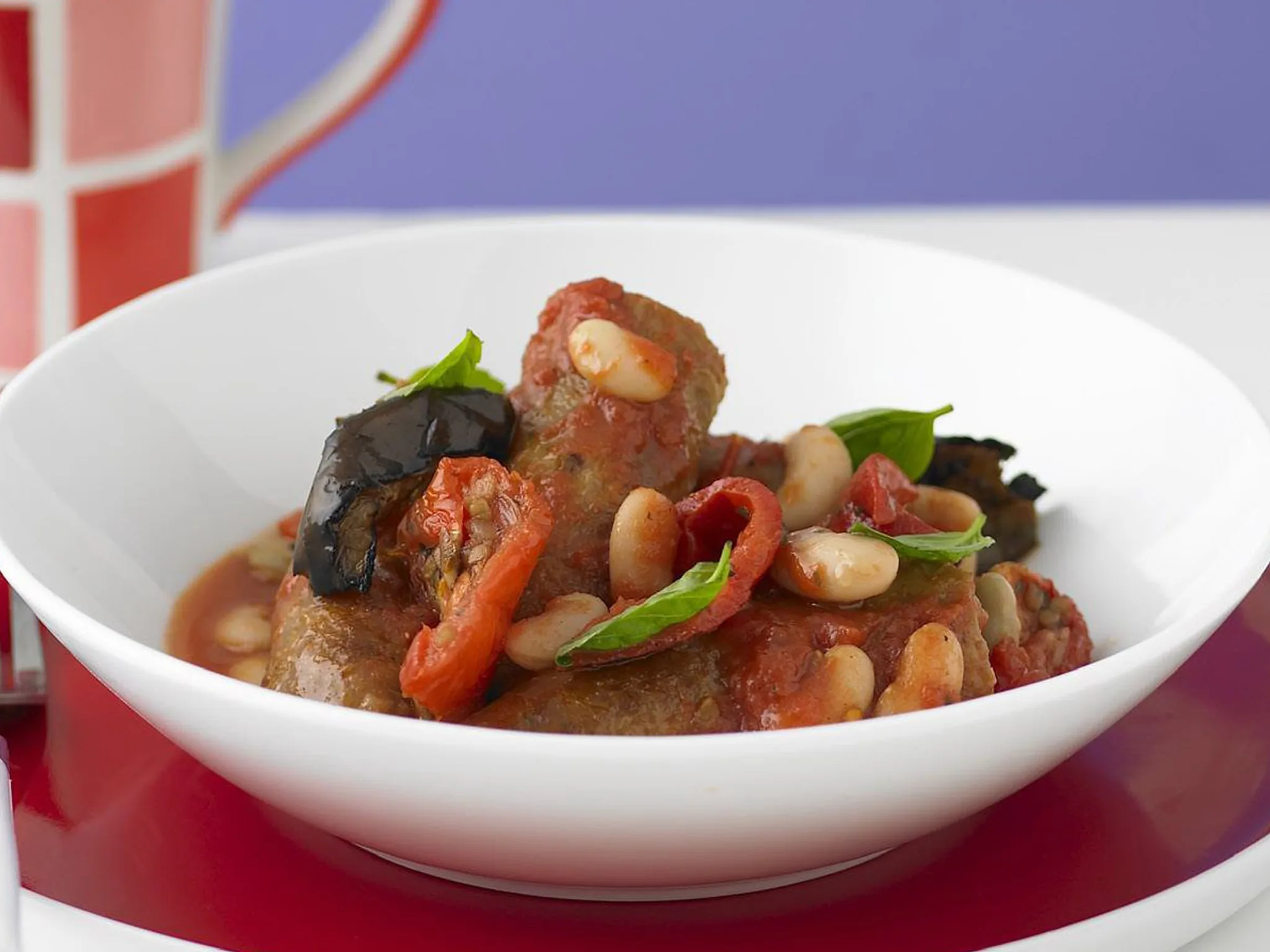 italian braised sausages with beans