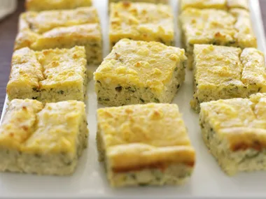 zucchini, leek and fetta frittata