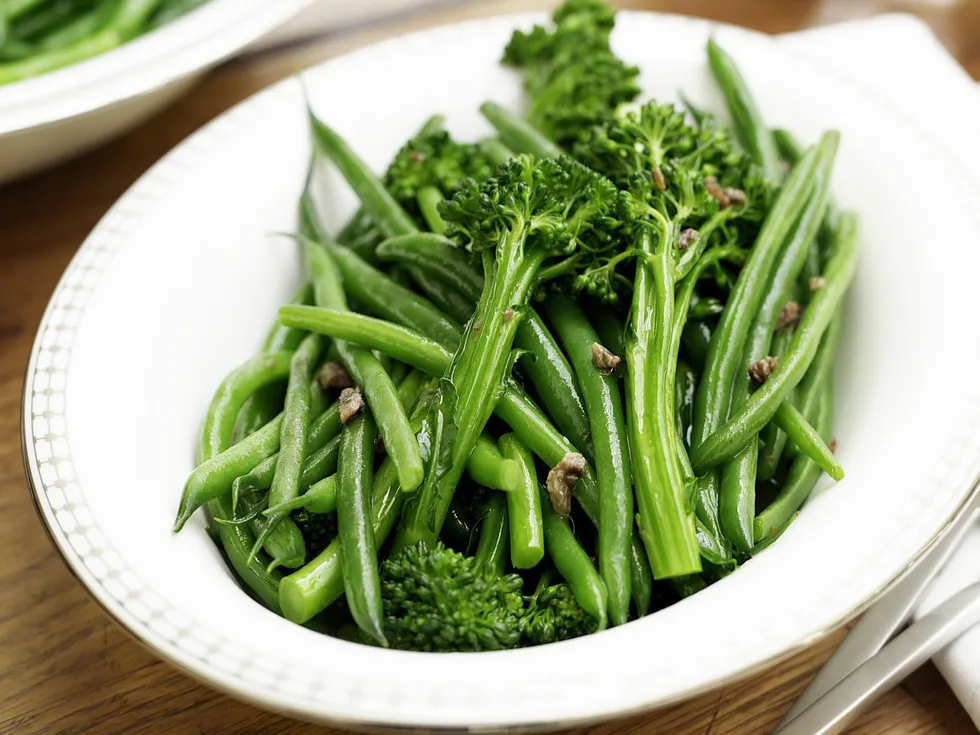 Broccolini and beans with garlic and anchovies