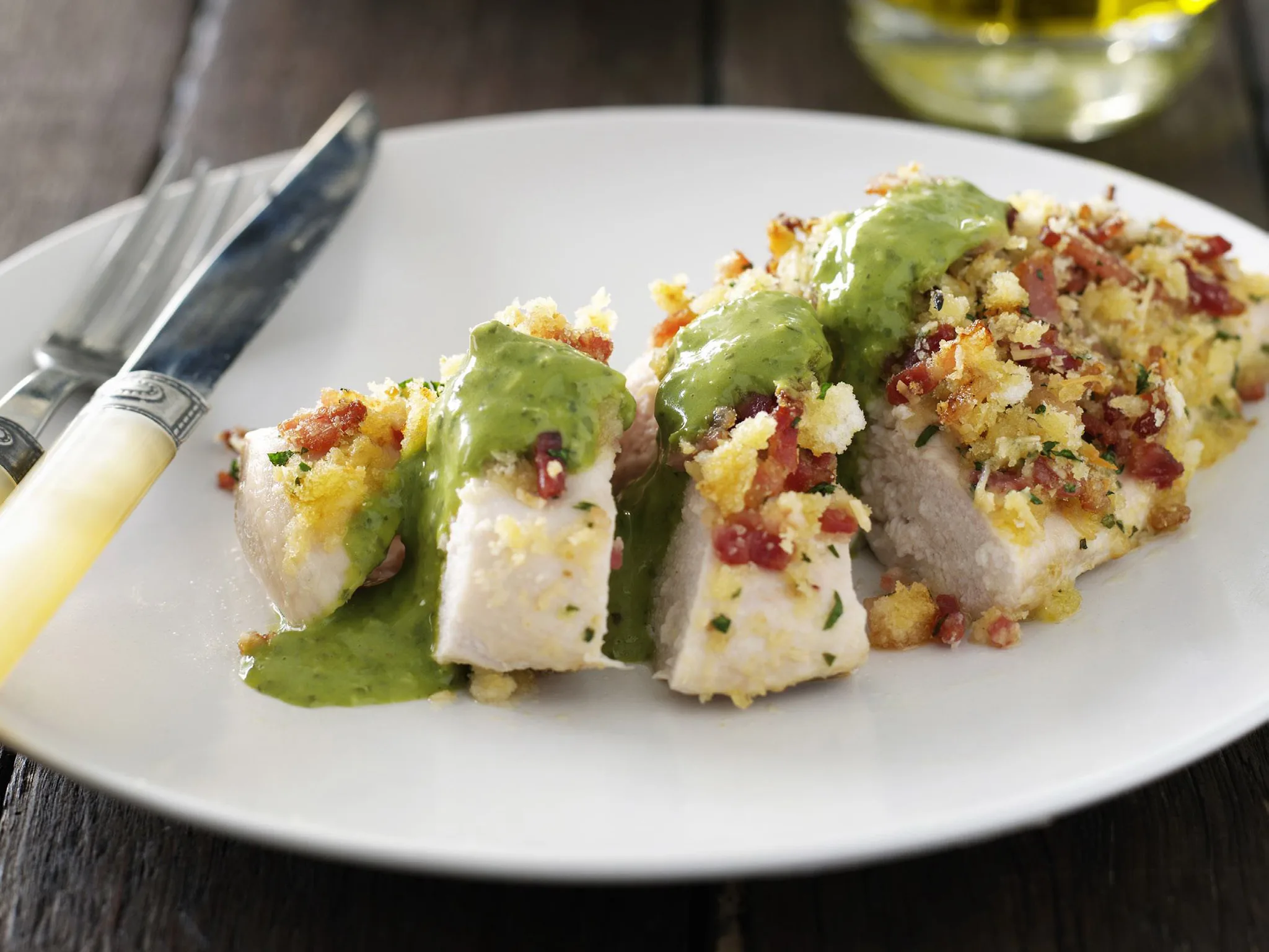 chicken parmesan with basil sauce