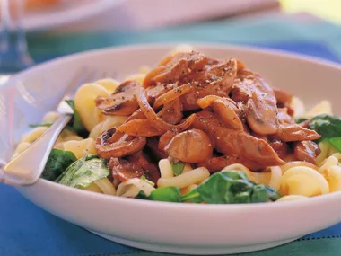 VEAL STROGANOFF WITH BUTTERED SAGE PASTA