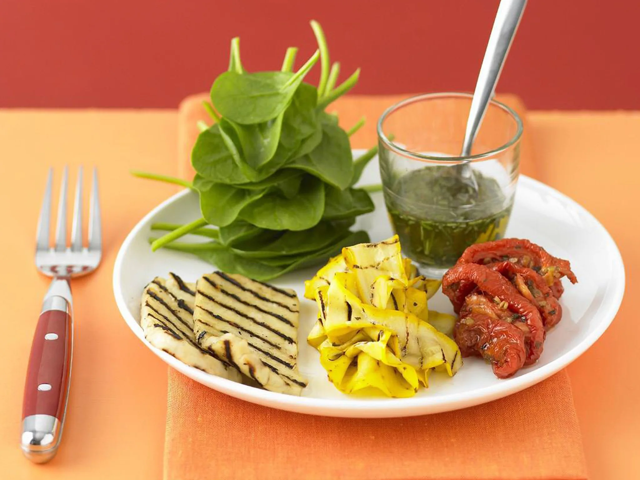 haloumi and zucchini salad