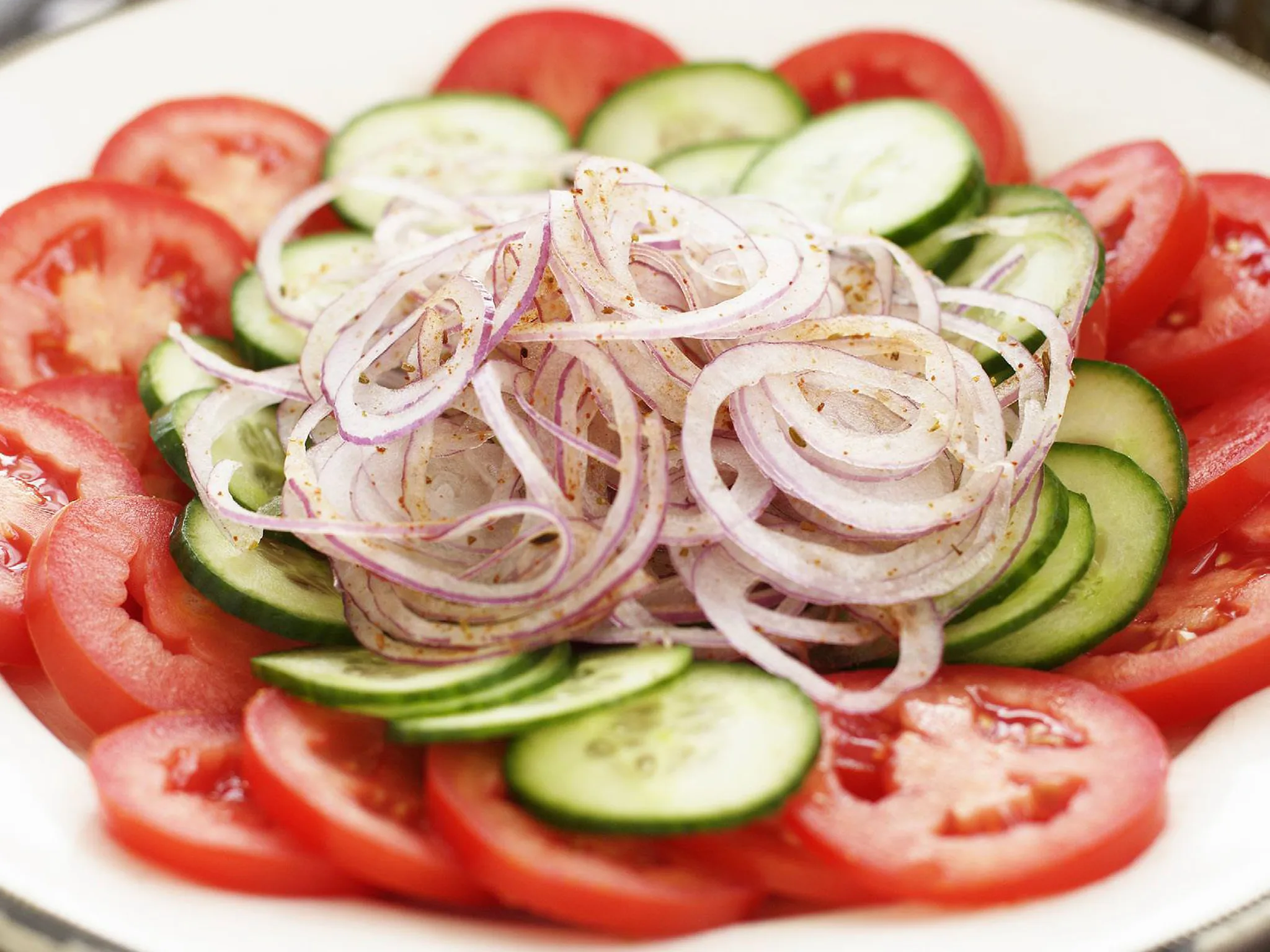 Tomato and cucumber salad
