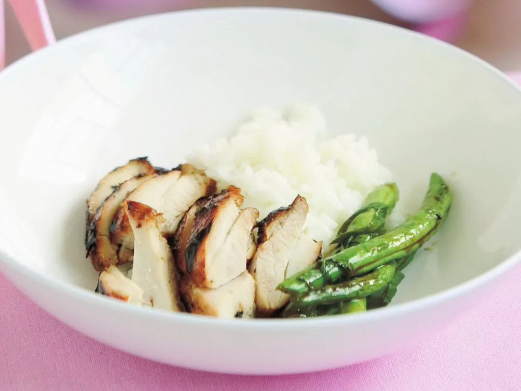 asian grilled chicken with green beans