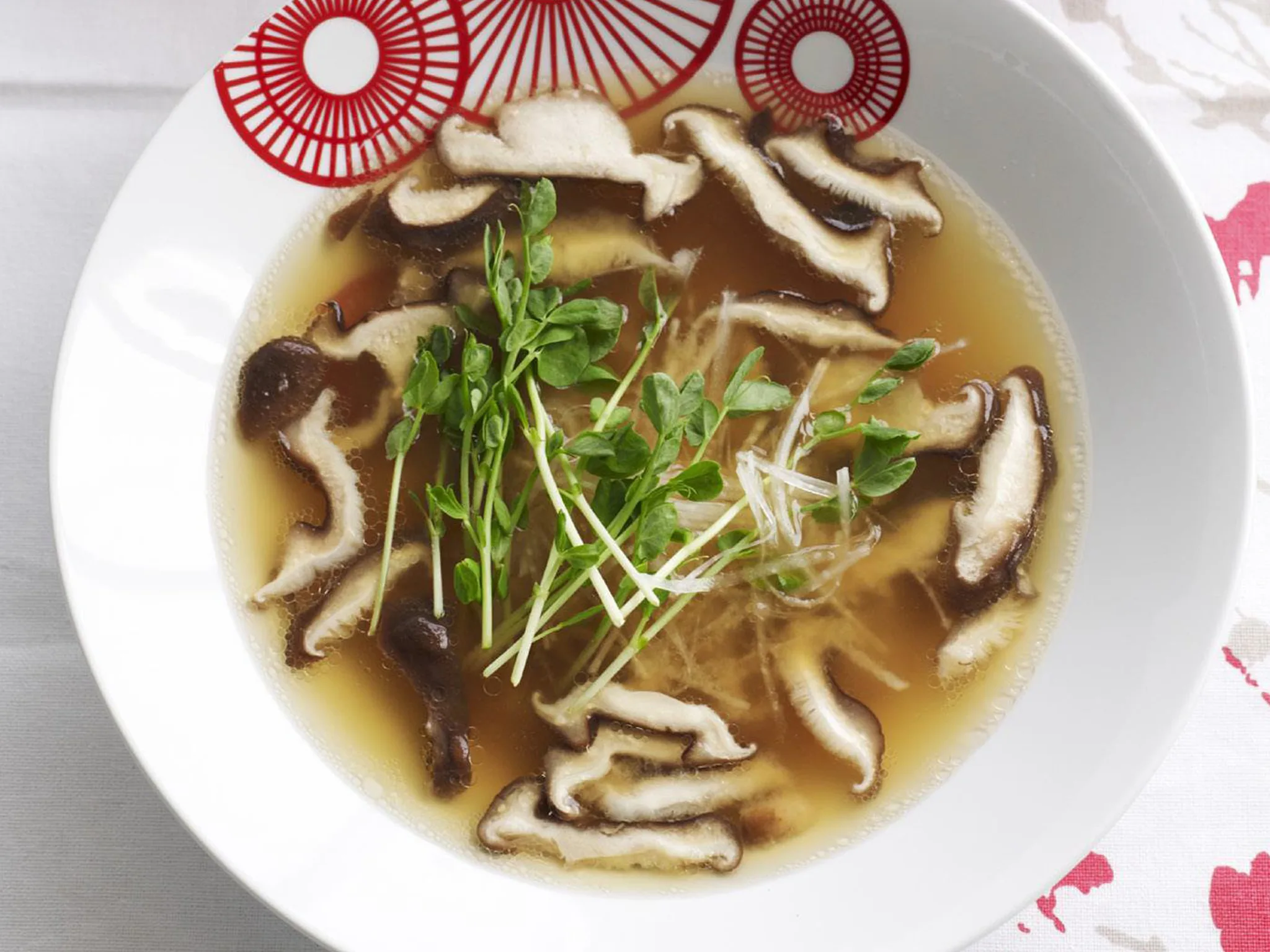 Salmon and shiitake soup