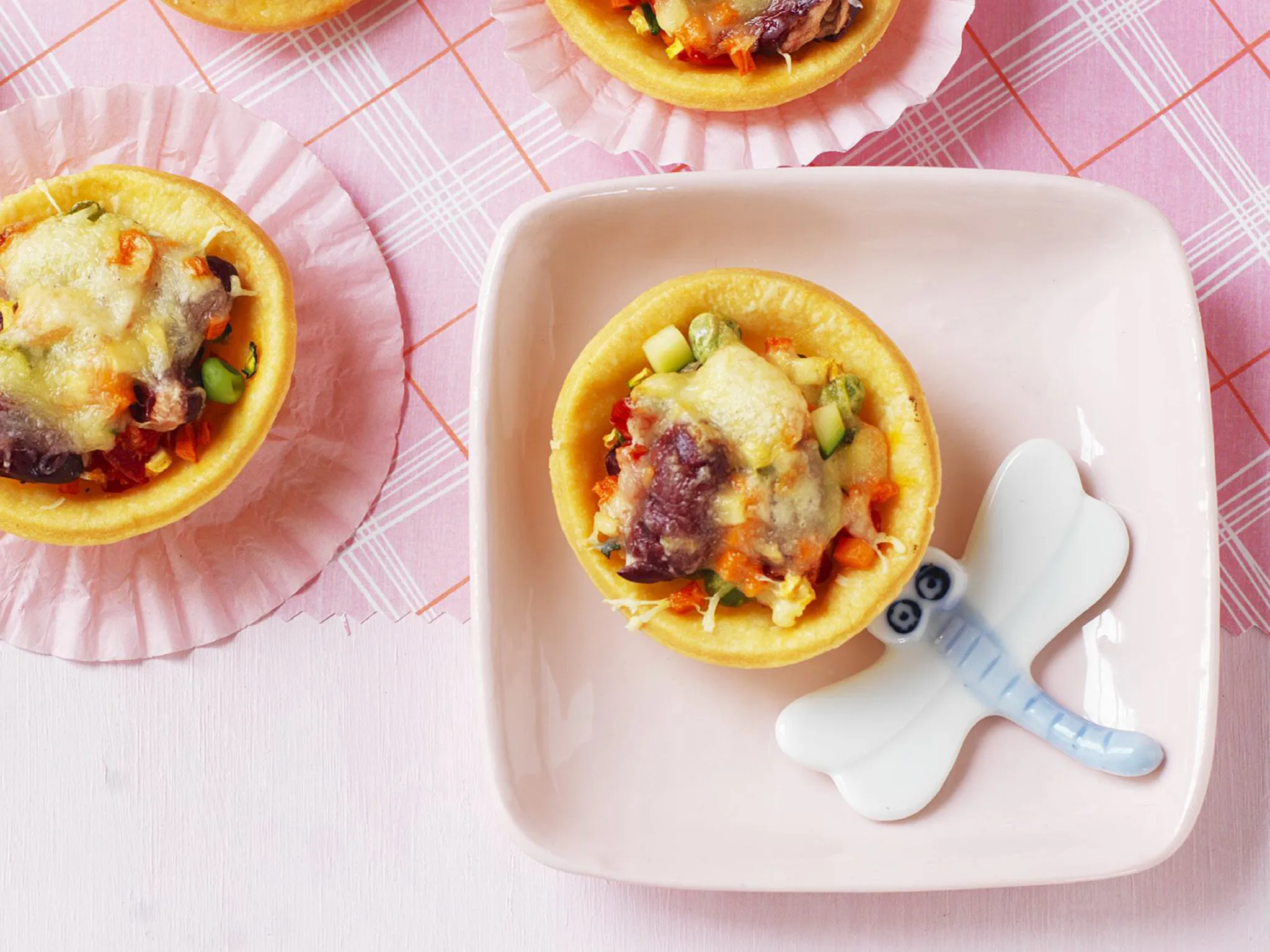 vegetable and cheese tarts