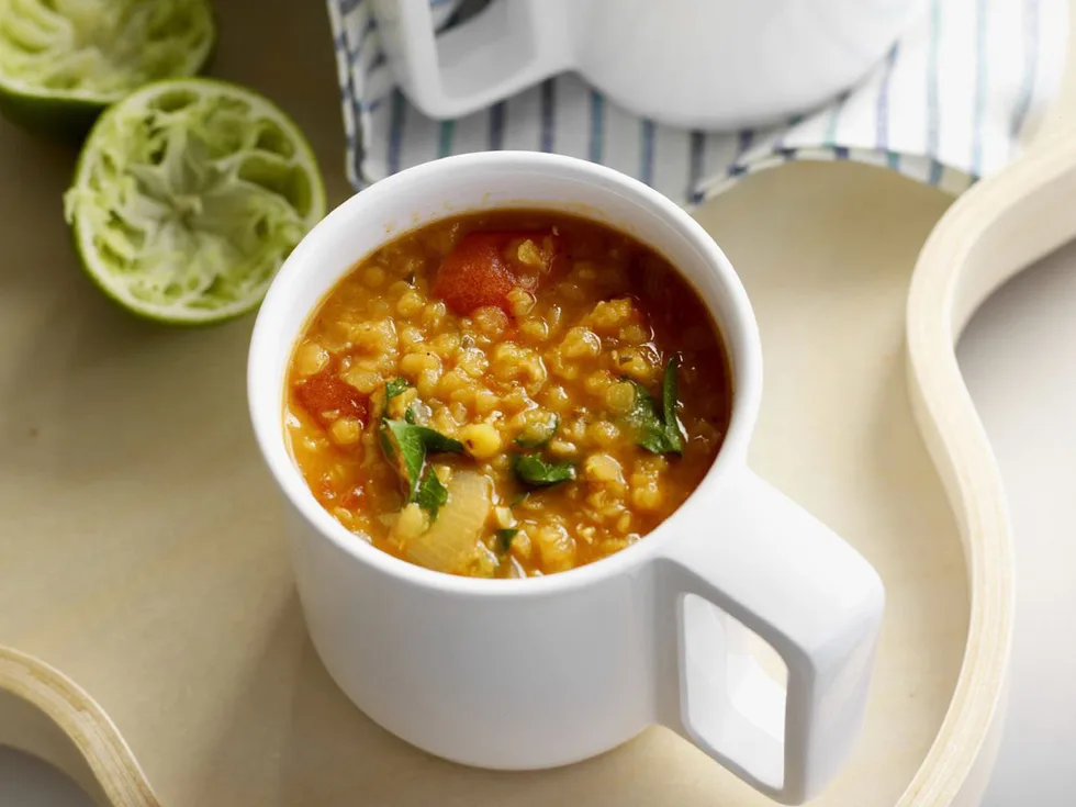 CURRY AND LIME LENTIL SOUP