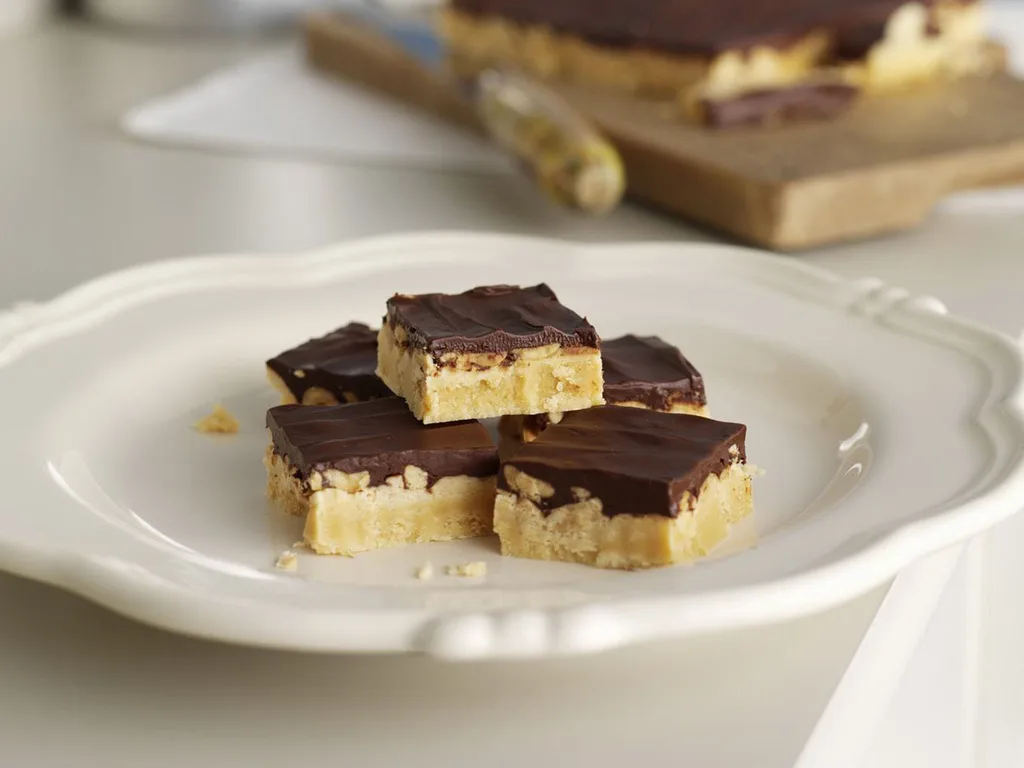 Choc-peanut caramel slice