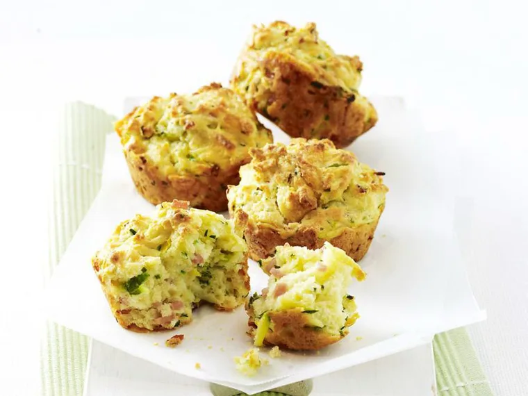 HAM, ZUCCHINI AND CHIVE MUFFINS