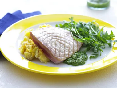 tuna with basil pesto