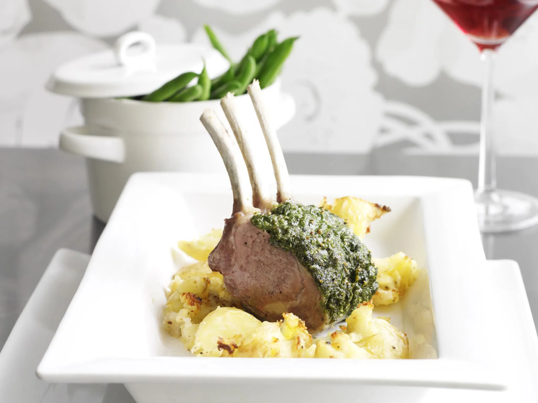Rack of lamb with potato smash