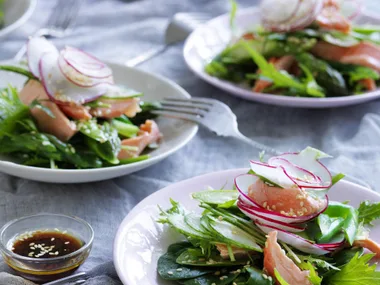 poached ocean trout salad with japanese dressing