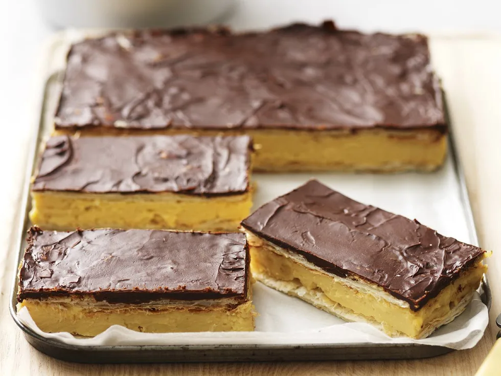 coffee slice with chocolate glaze