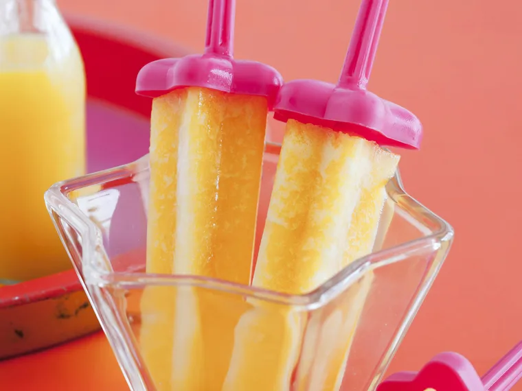 pine-orange and mango ice-blocks