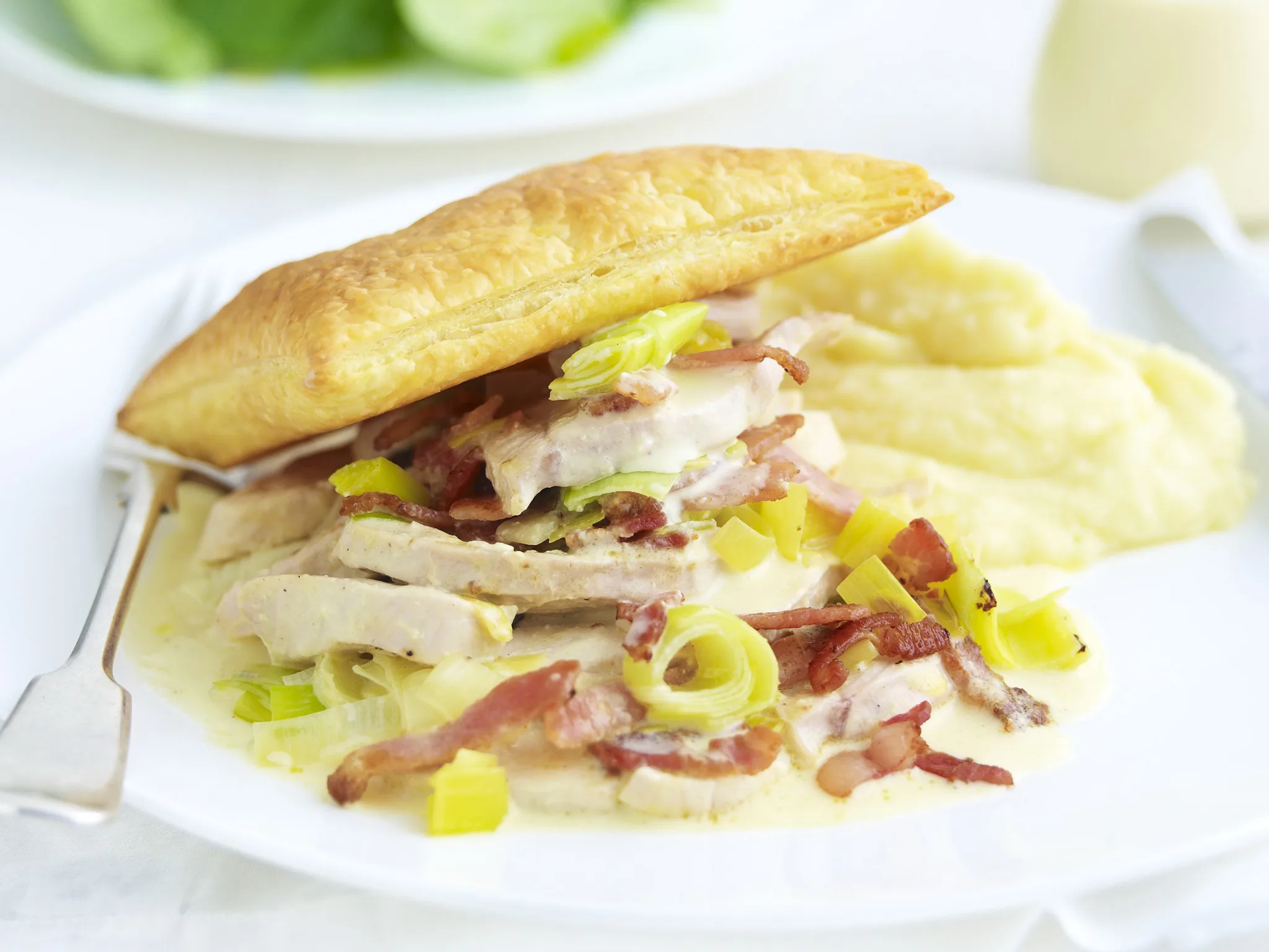 chicken and leek free-form pastries