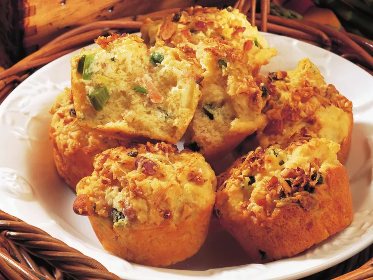 asparagus, salmon andmustard muffins