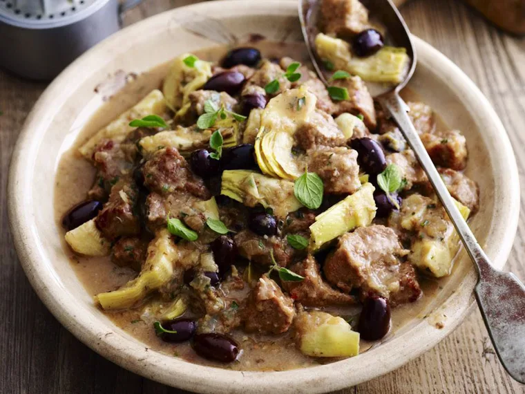 greek-style veal with olives