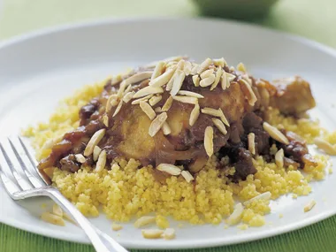chicken with almonds and date sauce