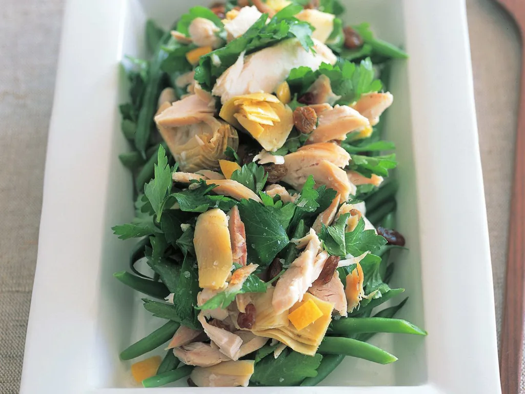 chicken, preserved lemon and green bean salad
