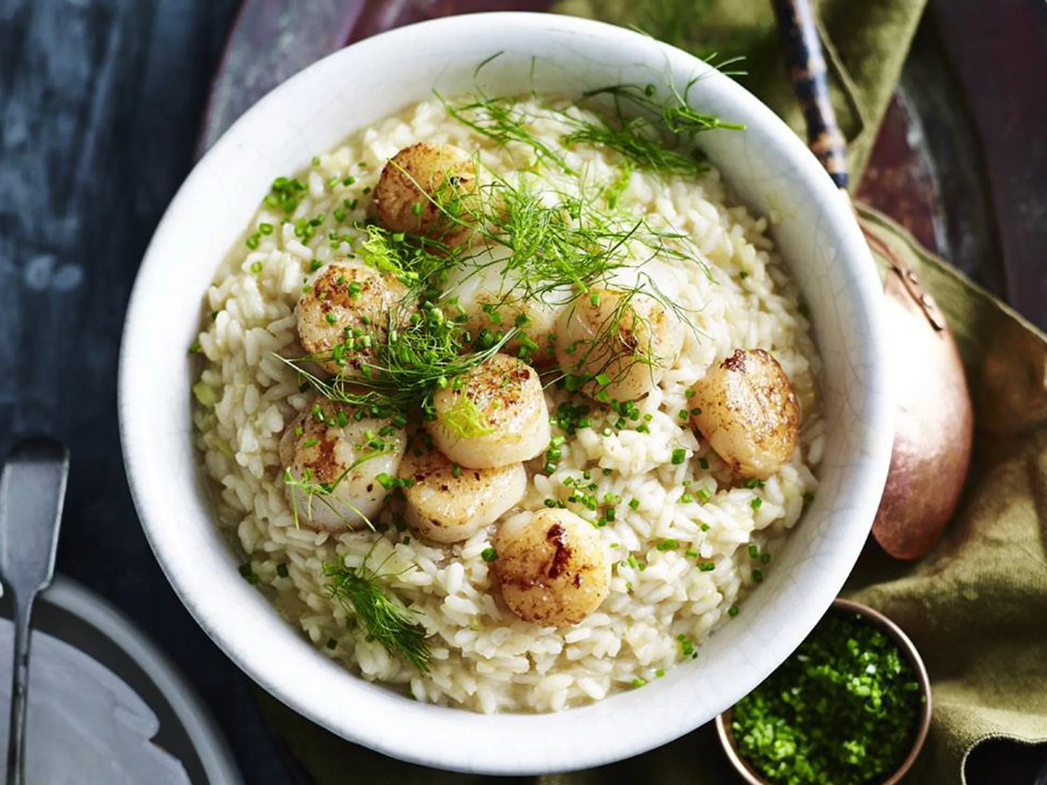 Fennel, lemon & scallop risotto