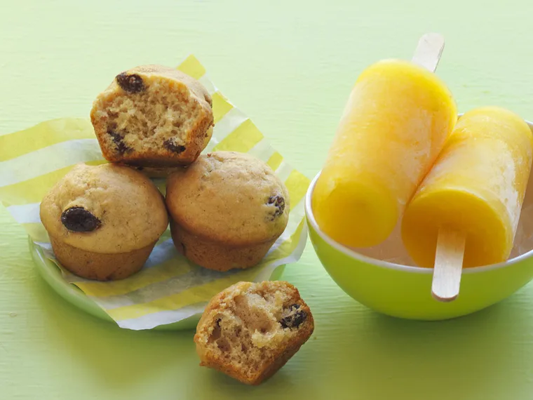 mango, pineapple and orange ice-blocks