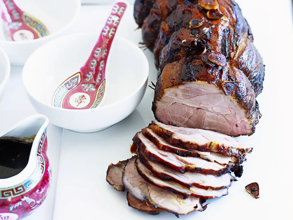 sticky glazed slow-roast pork
