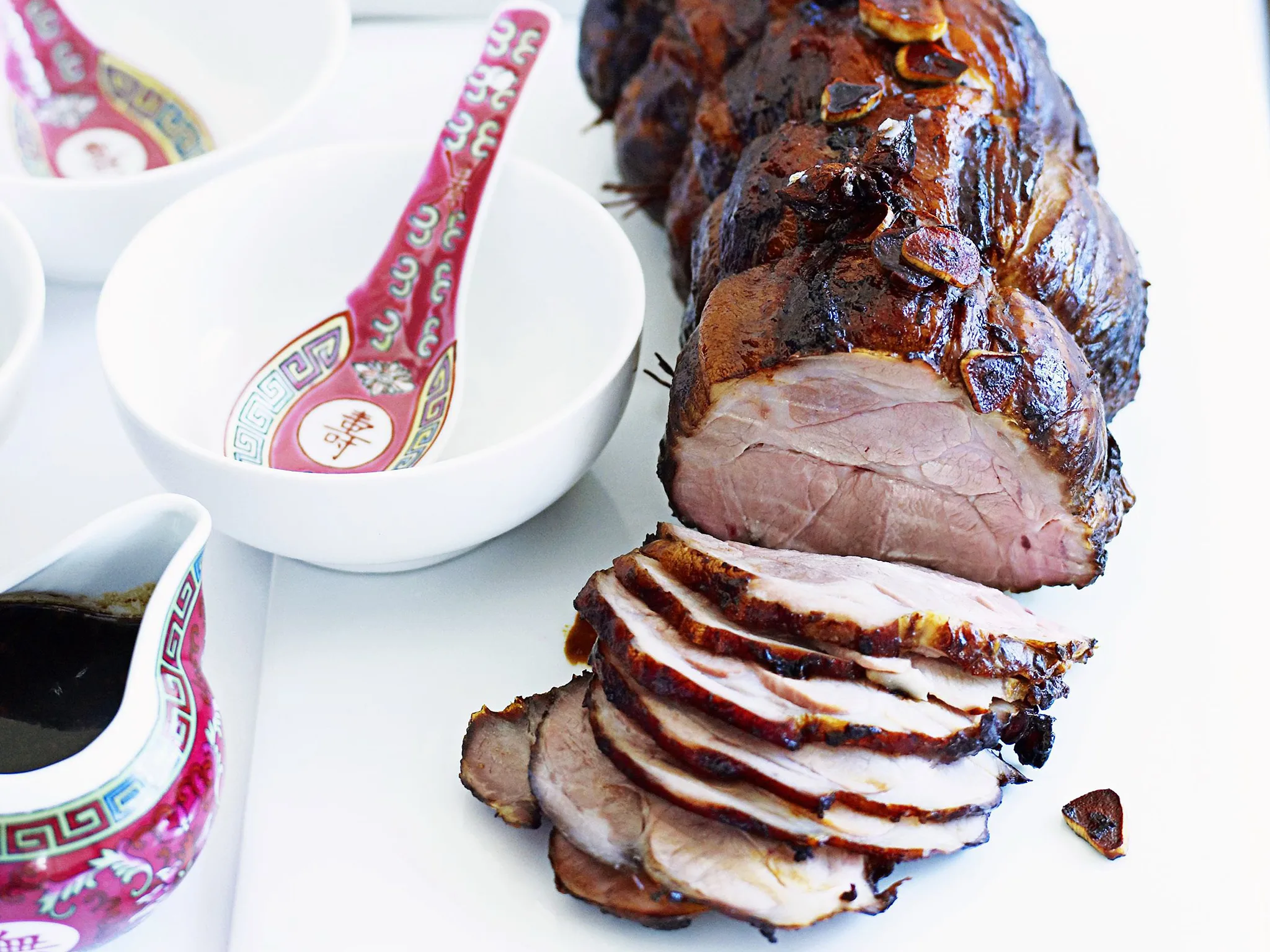 sticky glazed slow-roast pork