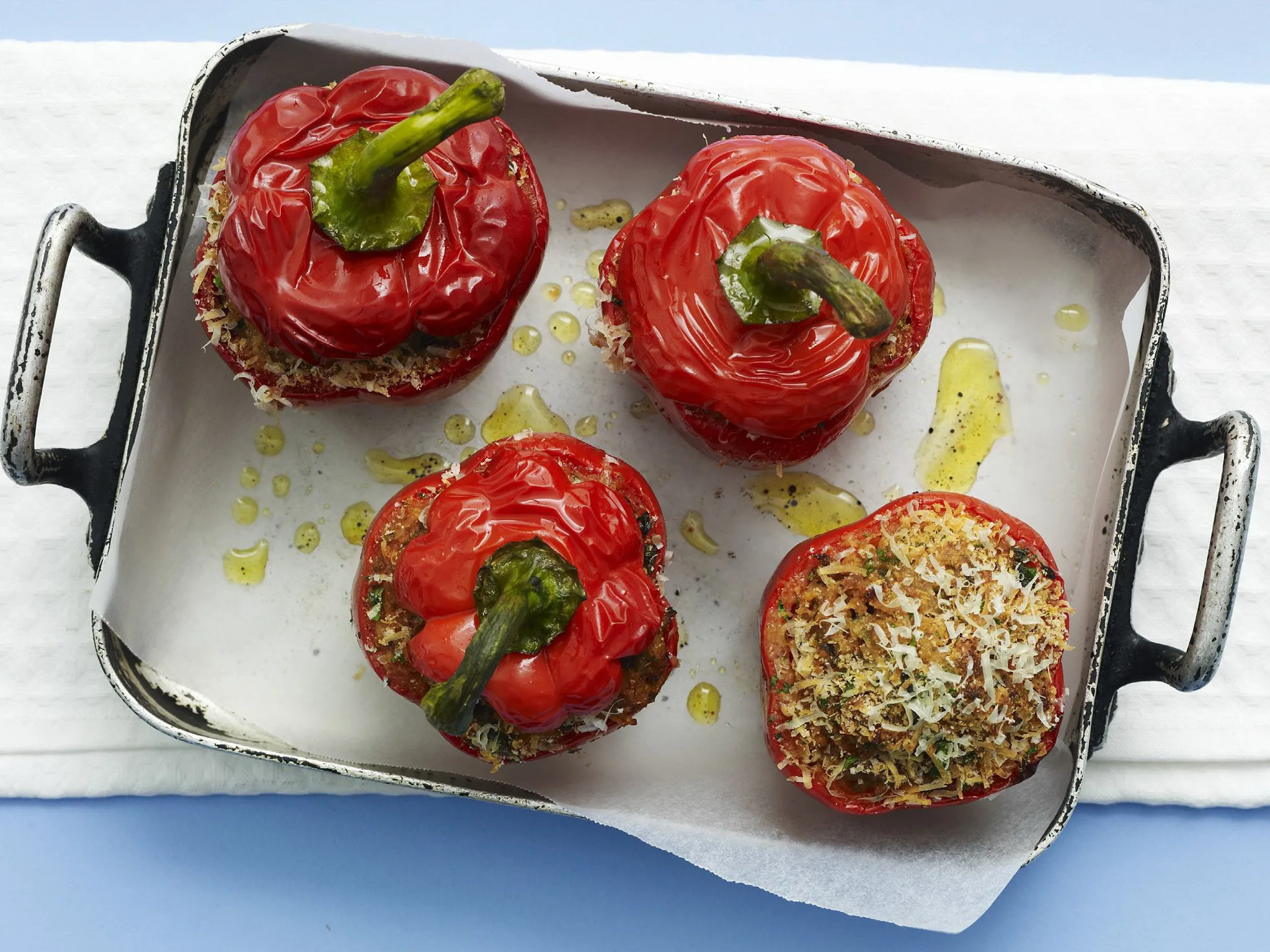 Mince & rice stuffed capsicums-image