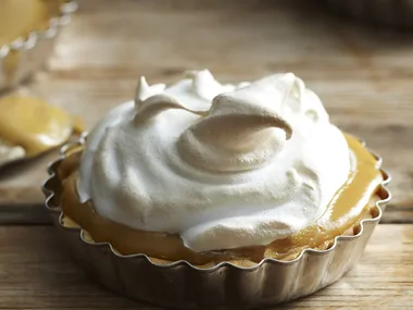 salty caramel meringue pies