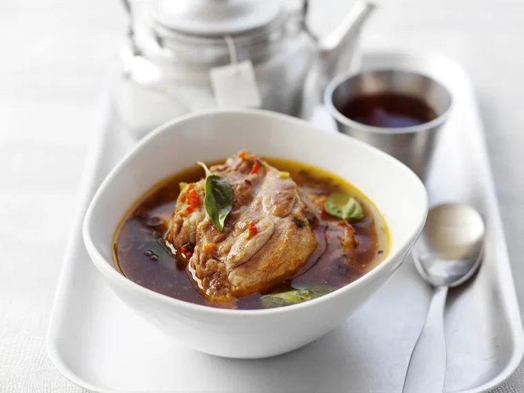 Lamb chop and lentil stew