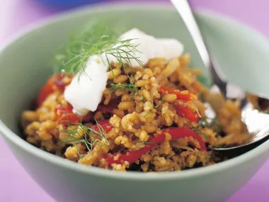 barley and burghul fennel pilaf