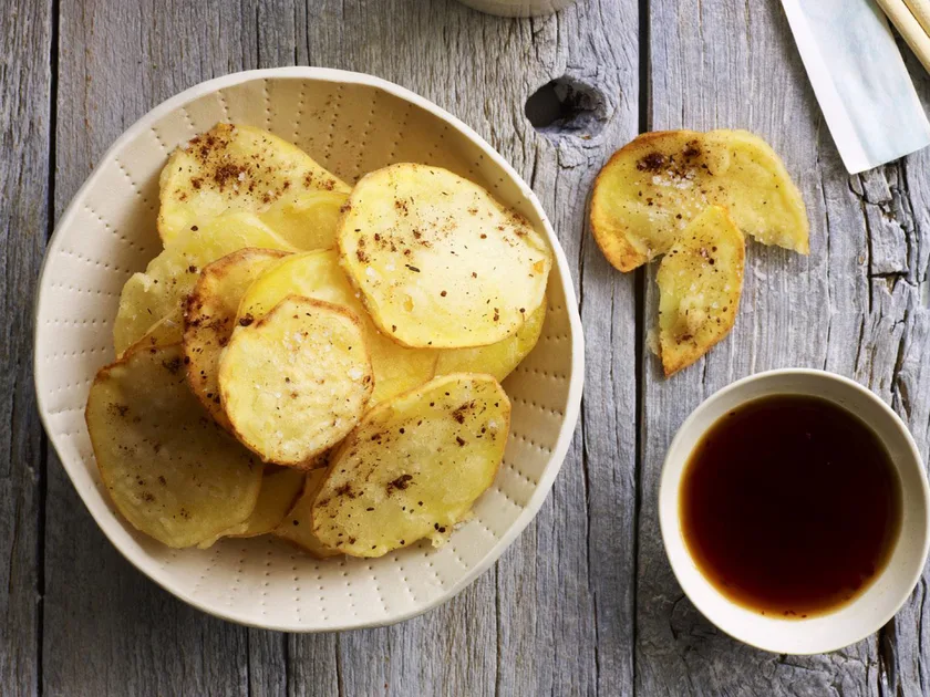 Tempura Salt and Pepper Potatoes with Mirin Dressing