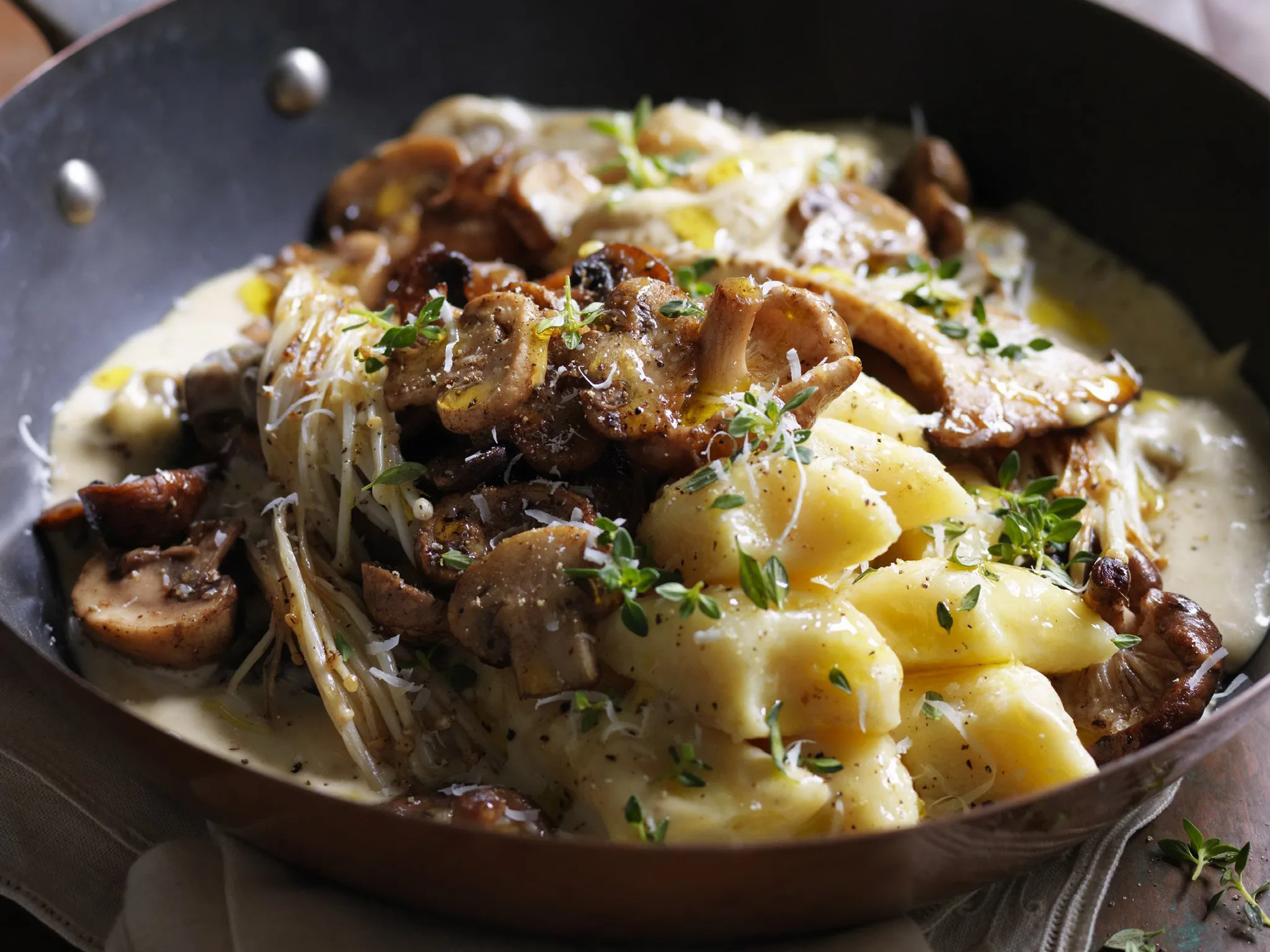 potato gnocchi with mushrooms & THYME