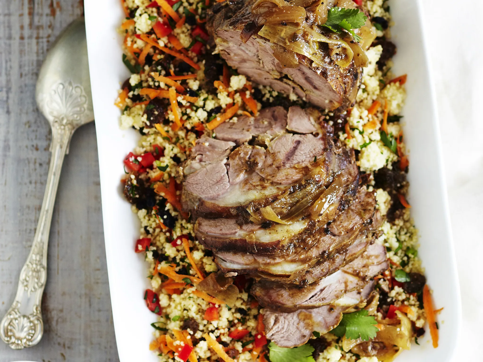 slow-cooked lamb shoulder with quince and honey