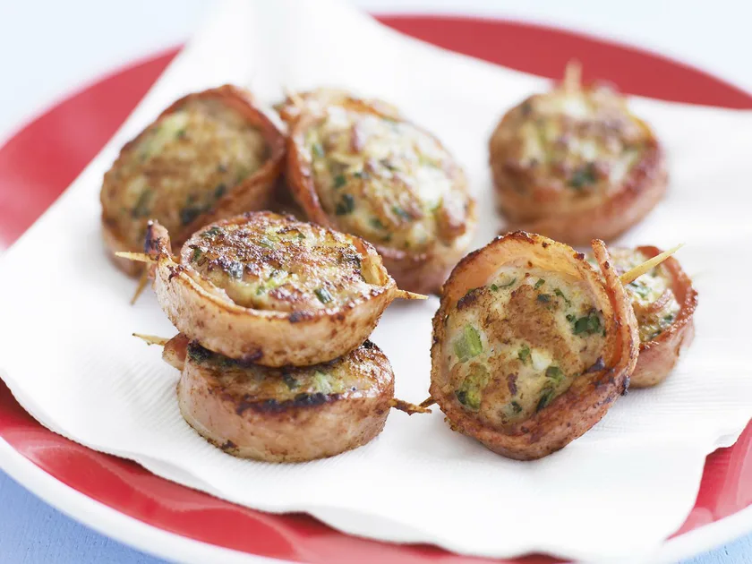 Bacon-wrapped chicken patties | Women's Weekly Food
