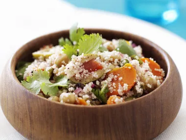 couscous, carrot and pistachio pilaf