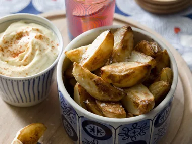Roast potatoes with aïoli