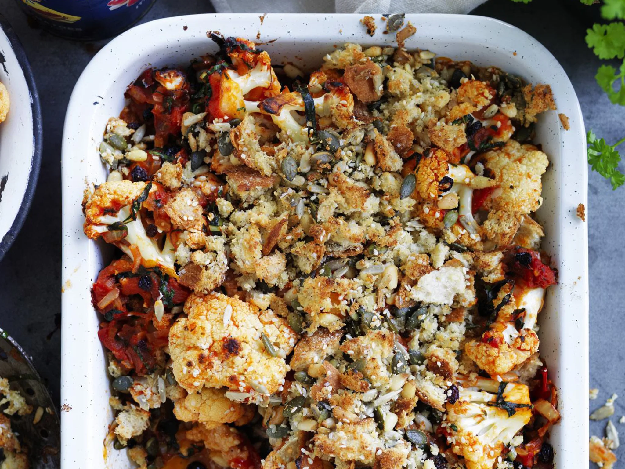cauliflower &tomato gratin