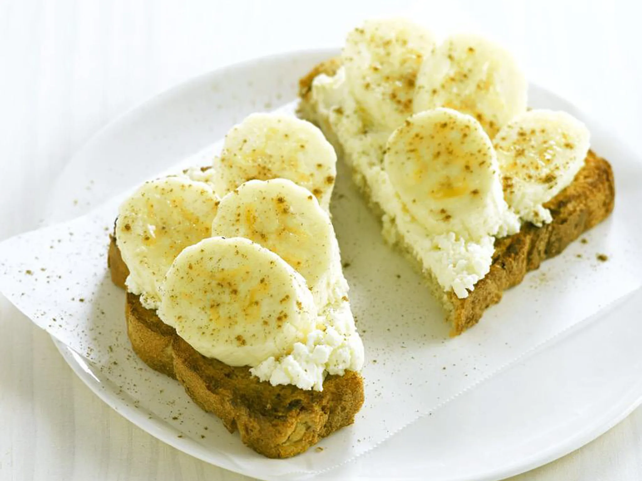 fruit toast withricotta and banana