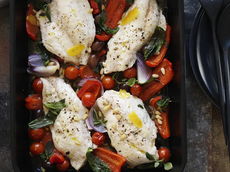 oven-baked herbed snapper