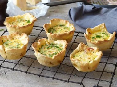 gluten-free egg, bacon and parmesan pies