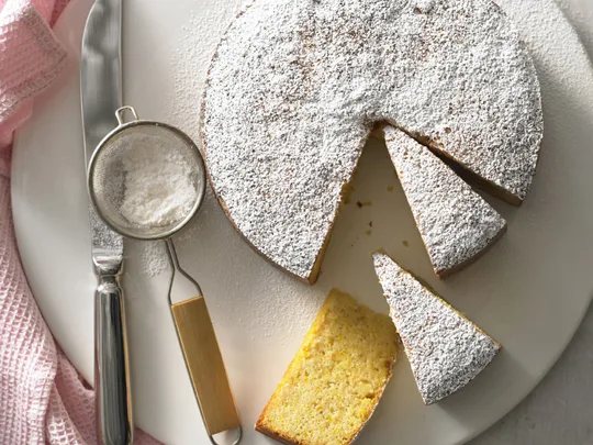 Moist whole orange cake made with almond meal
