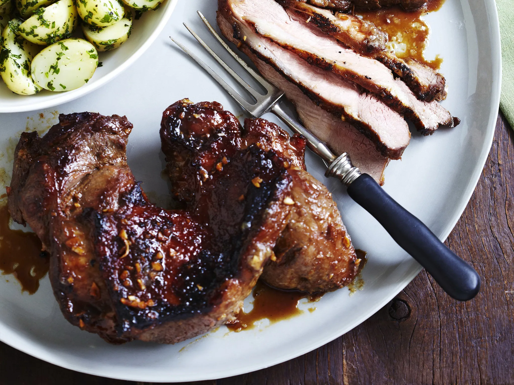 barbecued soy and ginger lamb