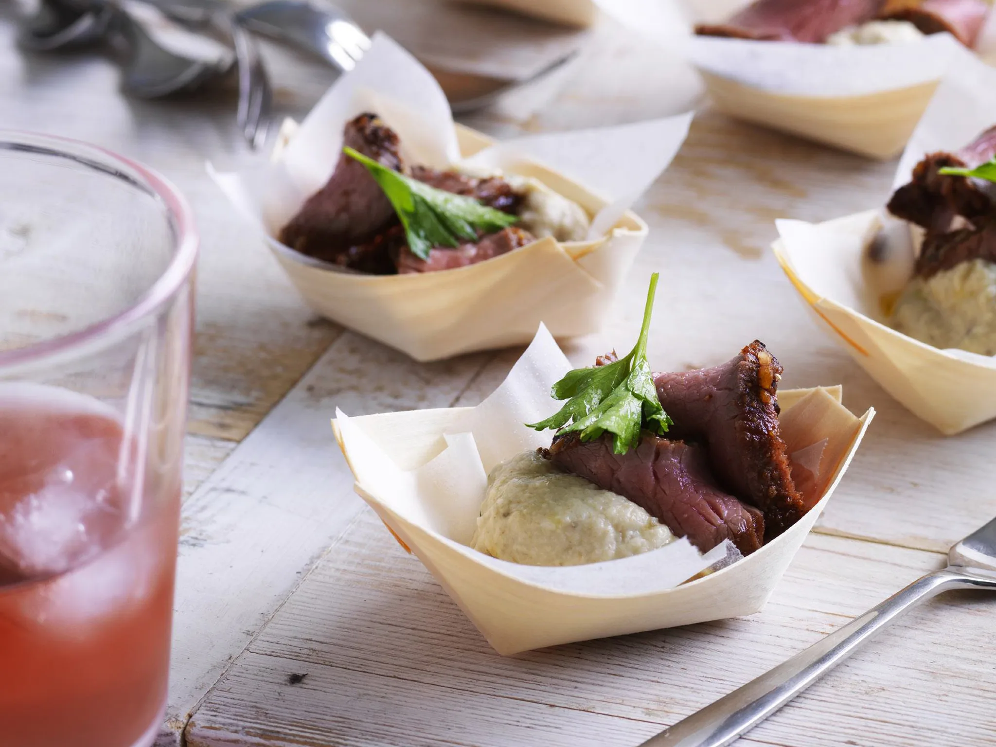 dukkah-crusted lamb with   smoked eggplant dip